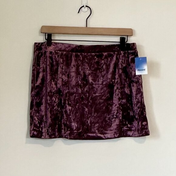 NEW Abound by Nordstrom Velvet Pull-on Mini Skirt with Slit - Large - Picture 2 of 6
